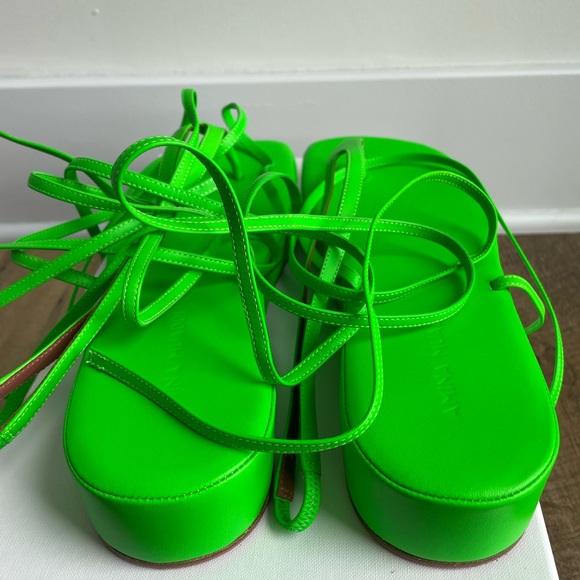 Amina Muaddi Jane Sandal in Green - Picture 5 of 9